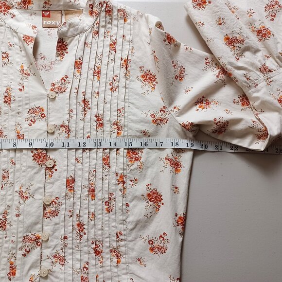 Roxy Floral Bell Sleeve Button-down Blouse - Picture 11 of 16